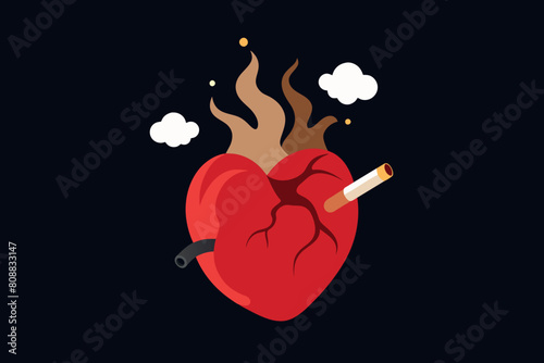 Harm from smoking. organs such as the heart and lungs suffer from the bad habits of man and society