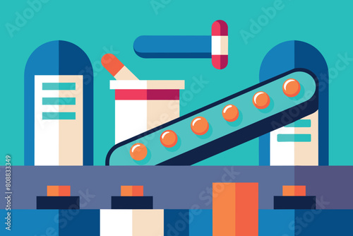 the pharmaceutical production line.