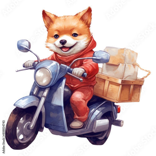 PNG Dog motorcycle vehicle animal.  © Rawpixel.com