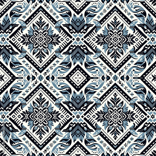 Tribal Aztec Fabric with Ikat style Seamle Pattern