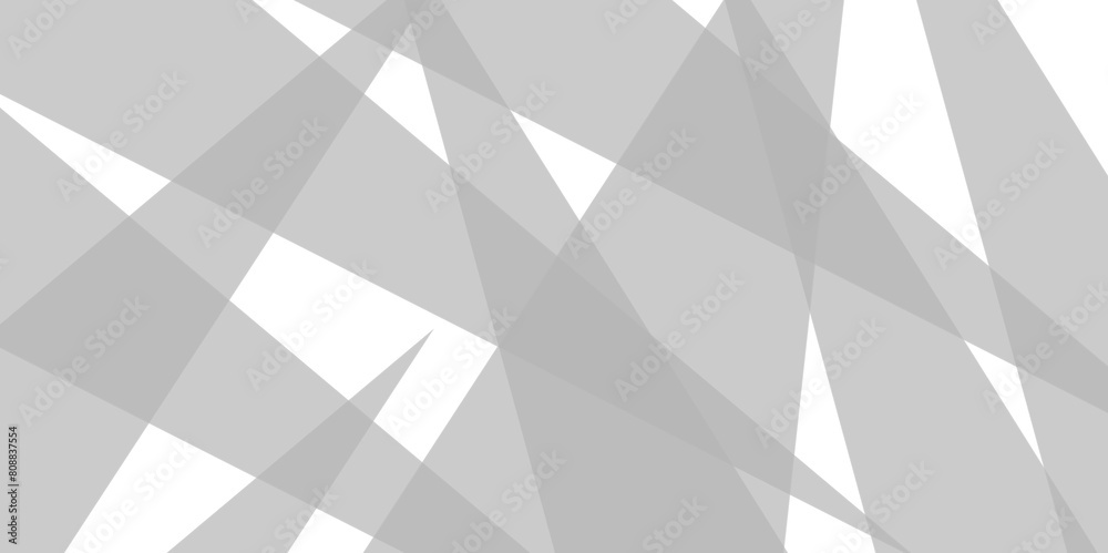 Abstract background with white and gray transparent material in triangle shapes with geometric style. Space design concept. Decorative web layout or poster, banner. Abstract background with white and gray transparent material in triangle shapes with geometric style. Space design concept. Decorative web layout or poster, banner.