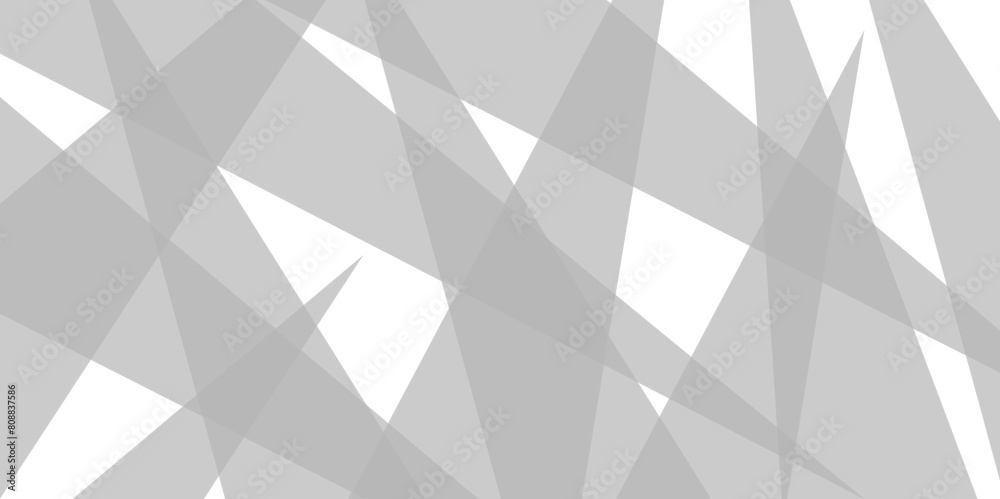Abstract background with white and gray transparent material in triangle shapes with geometric style. Space design concept. Decorative web layout or poster, banner. Abstract background with white and gray transparent material in triangle shapes with geometric style. Space design concept. Decorative web layout or poster, banner.