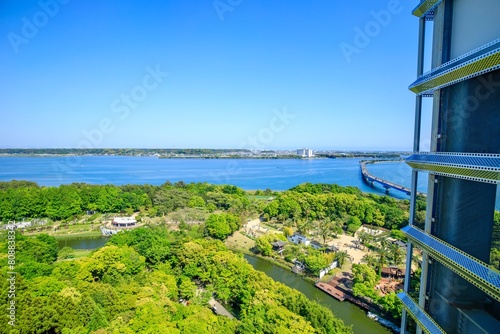 浜松市、浜名湖ガーデンパークからの眺め（浜名湖大橋方面）