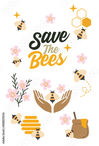 world_bee_day_stock_simple_illustration