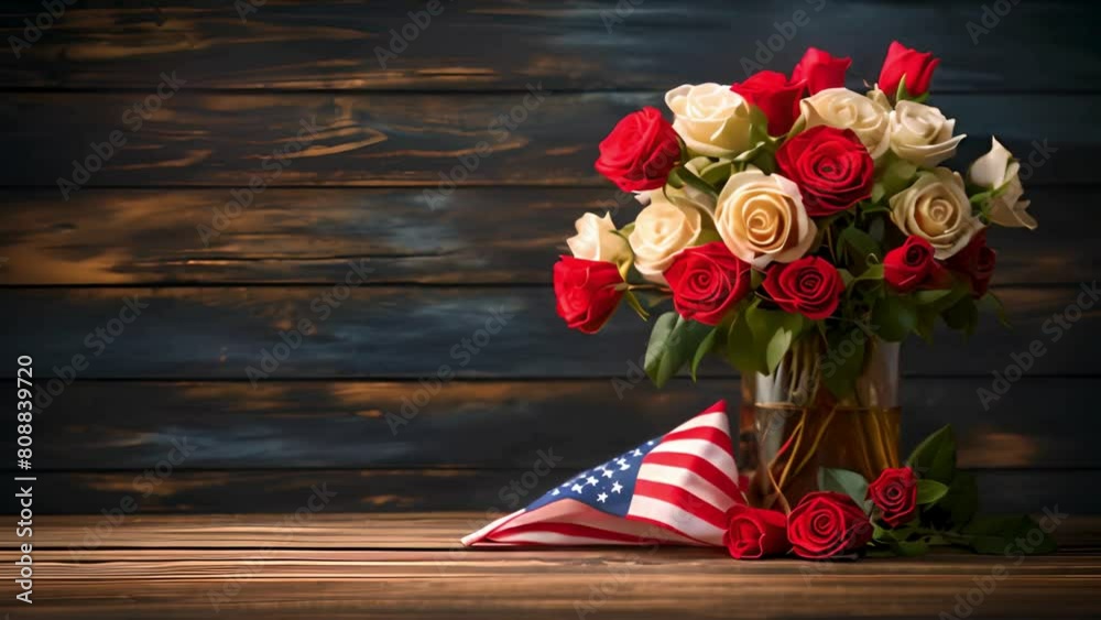 artwork of roses for independence day