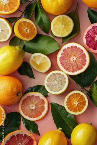 Colorful Citrus Fruit Assortment on a Light Background