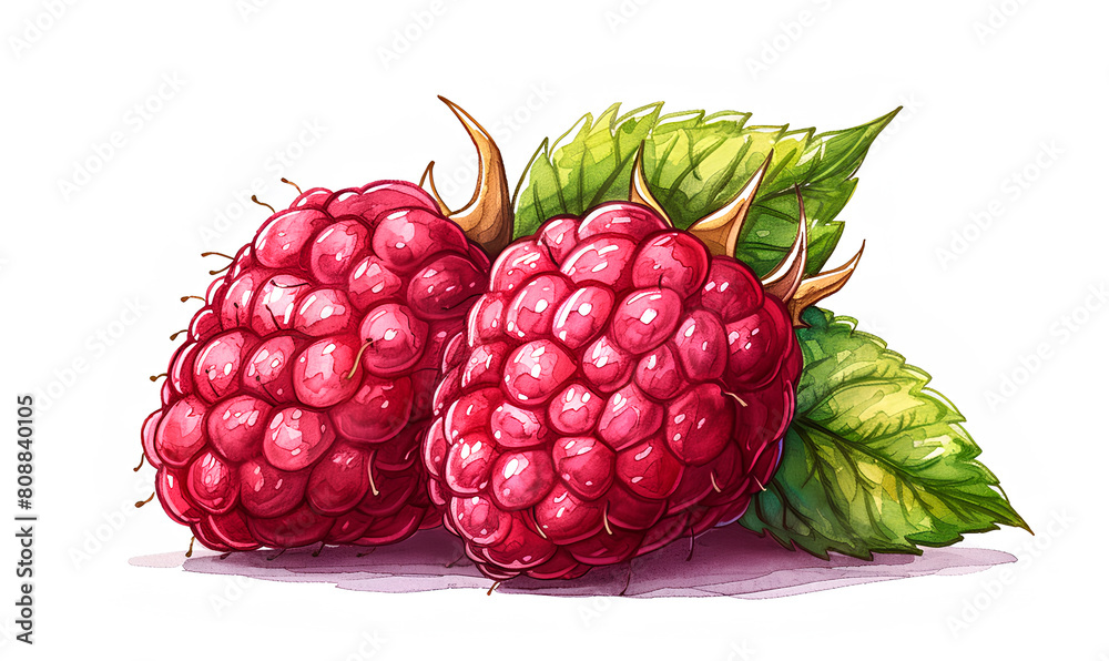 a drawing of a raspberry on white background a drawing of a raspberry on white background