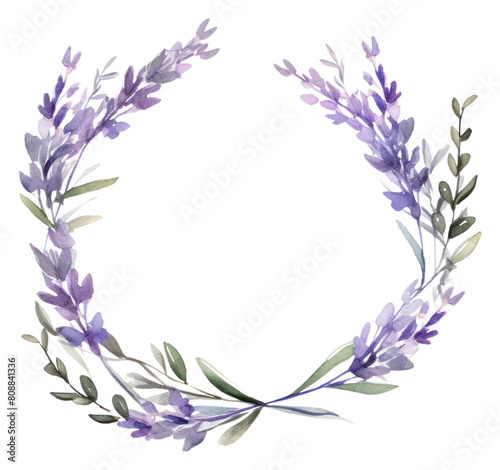 PNG Lavender cercle border flower wreath plant.