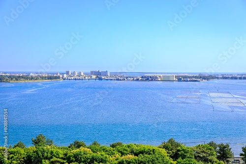 浜松市、浜名湖ガーデンパークからの眺め（弁天島方面）