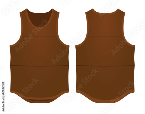 Brown  tight vest. vector illustration photo