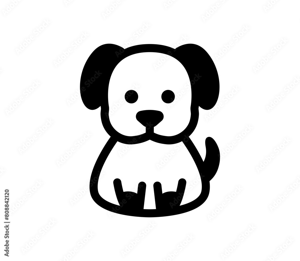 Obraz premium Dog icon. Vector sitting dog icon. 