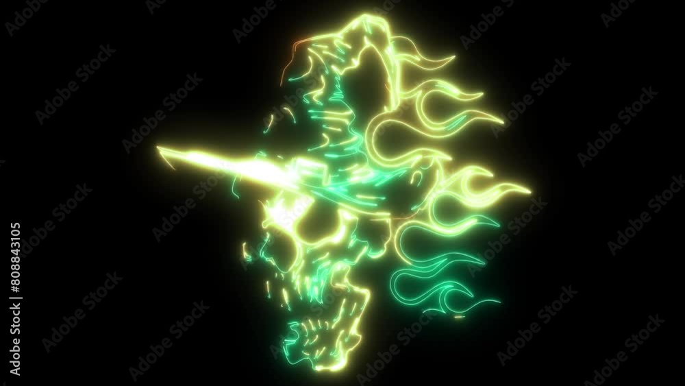 video of Wizard's skull with flames video of Wizard's skull with flames