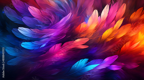 colorful feathers pattern abstract graphic poster background © yonshan