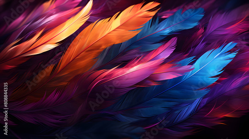 colorful feathers pattern abstract graphic poster background