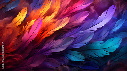 colorful feathers pattern abstract graphic poster background © yonshan