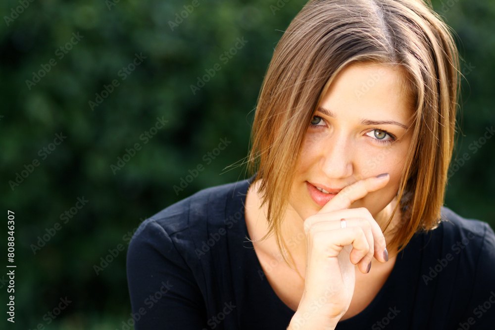 Beautiful young woman. Outdoor portrait Beautiful young woman. Outdoor portrait