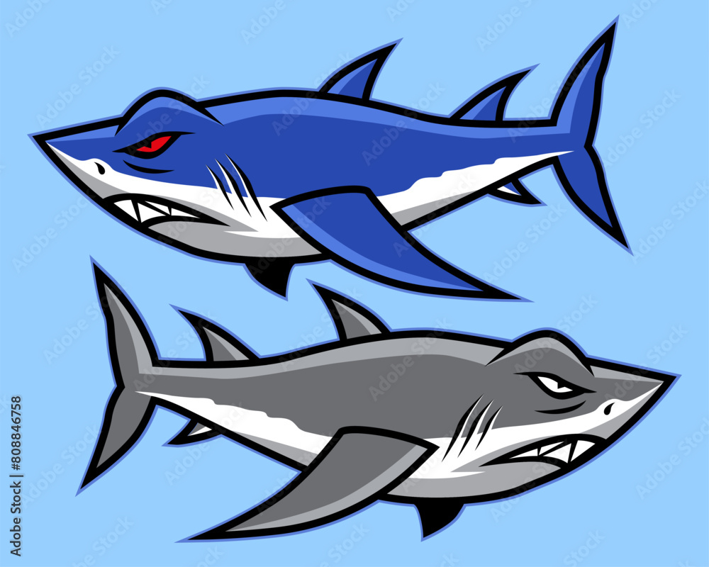 angry great white shark mascot angry great white shark mascot