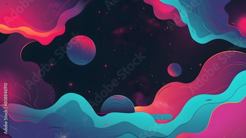 Abstract background with colorful gradients. 