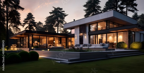 Super modern luxury house professional design exterior Generative AI  © Nazmulkn