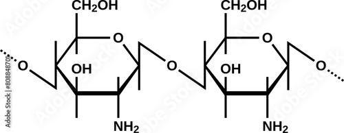 Chitosan structural formula, vector illustration