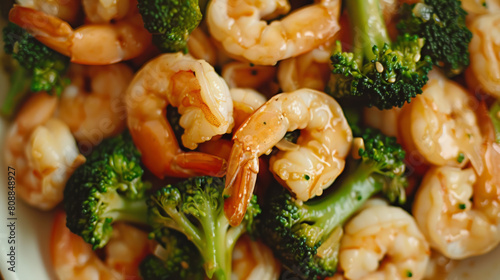 hrimps and Broccoli Stir-Fry Close-up photo