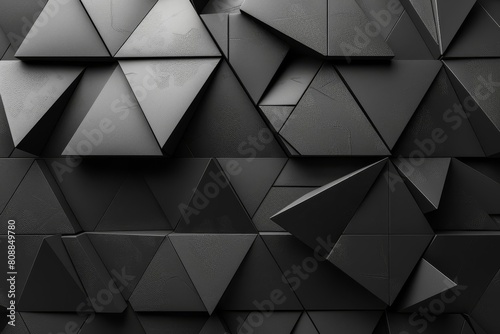 3d Abstract black triangle background 3d rendering illustration not AI photo