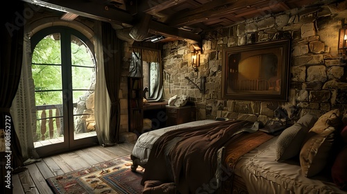 Time Travel Bedroom: Medieval Theme, Serene Rain Sounds Transport You © Abbassi