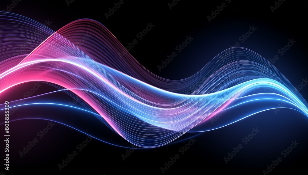 Futuristic Flow: Glowing Neon Waves for Modern Design
