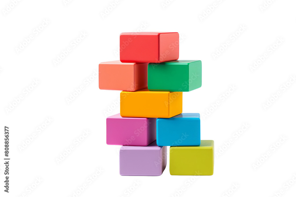 Colorful 3D illustration of blocks stacked up in an arch configuration on a transparent background Colorful 3D illustration of blocks stacked up in an arch configuration on a transparent background