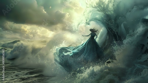 Artistic Personification: Realistic Depiction of Wind and Waves in Image