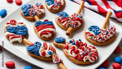 Independence Day gingerbread cookies on the table