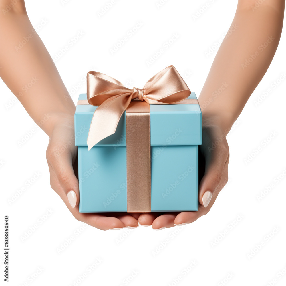 hand holding gift box isolated on transparent background hand holding gift box isolated on transparent background