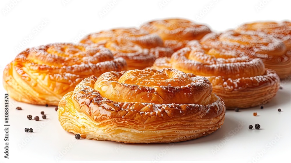 Image of a variety of pastries on a white background. Image of a variety of pastries on a white background.