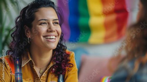 Happy situation business meeting with LGBTQ leader and team working in meeting room for marketing planning. Stock Photo photography