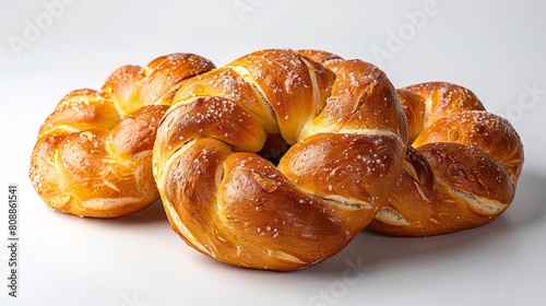 Image 1: A close-up image of a pretzel.