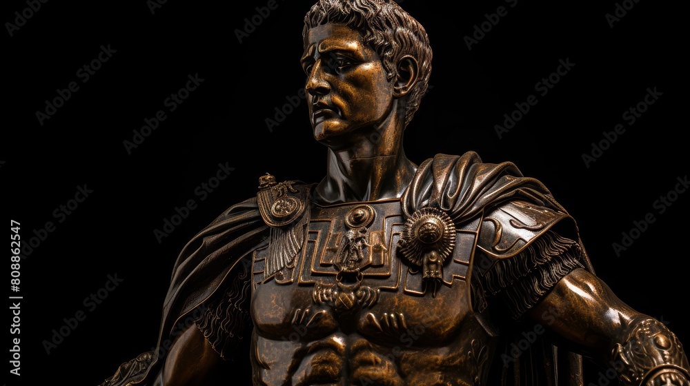 Roman emperor regal bronze depiction
