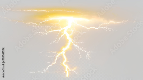 Thunderstorm or light effect isolated on white background	