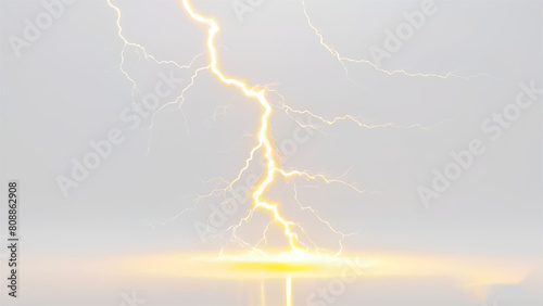 Thunderstorm or light effect isolated on white background	