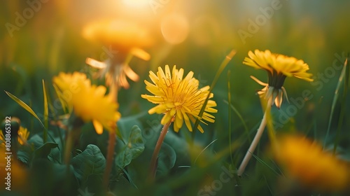 Sunny Meadow Scene  Close-Up of Yellow Dandelions  Sony A7 IV Capture