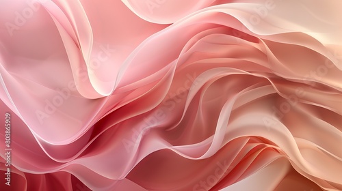 In this enchanting illustration, delicate waves of pink silk and satin ripple and flow like liquid, their soft textures creating an atmosphere of elegance and grace.
