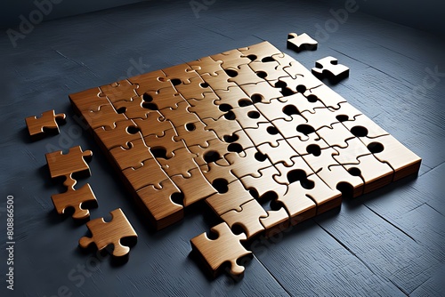 A 3D illustration depicting a puzzle where every piece fits together seamlessly.