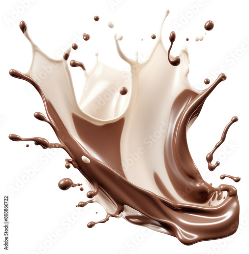 PNG Chocolate milk splash dessert food white background.