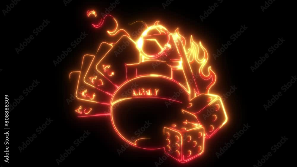 granate with casino game and flames granate with casino game and flames