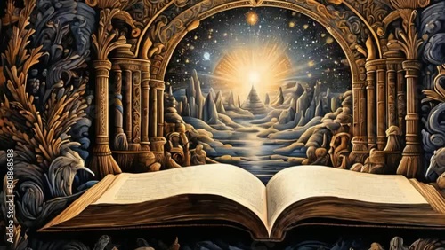 Opening the pages of knowledge and wisdom .BY AI photo