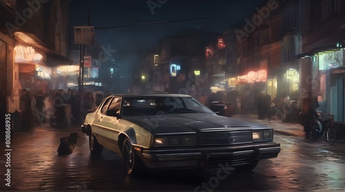 80s cinematic scene in the street by night. generated.ai  © ARSHAD