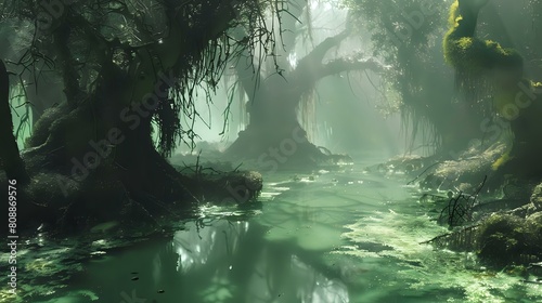 Dagobah Swamp  Star Wars Realm Captured in Stunning Low-Angle Photo