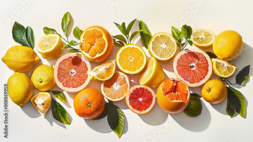 fruits on a white background