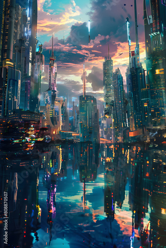 Futuristic Cityscape in Ultra HD Movie Scene - A Gigantic Leap into World of High Definition Entertainment © Addie