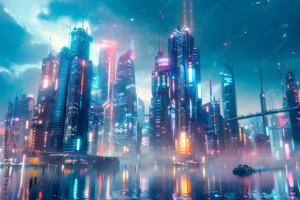 Futuristic Cityscape in Ultra HD Movie Scene - A Gigantic Leap into World of High Definition Entertainment