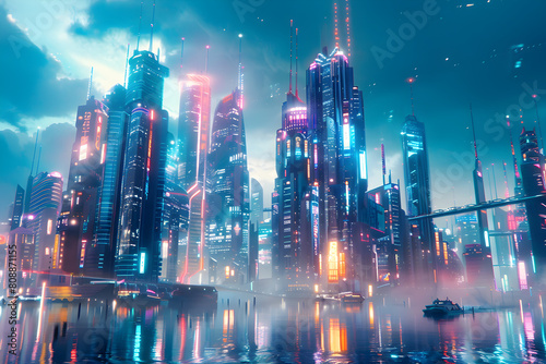 Futuristic Cityscape in Ultra HD Movie Scene - A Gigantic Leap into World of High Definition Entertainment
